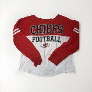 Red and White Chiefs Football Long Sleeve Shirt Girls L